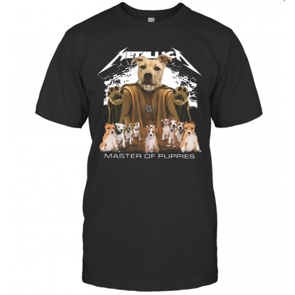Metallic American Staffordshire Terrier Master Of Puppies T-Shirt
